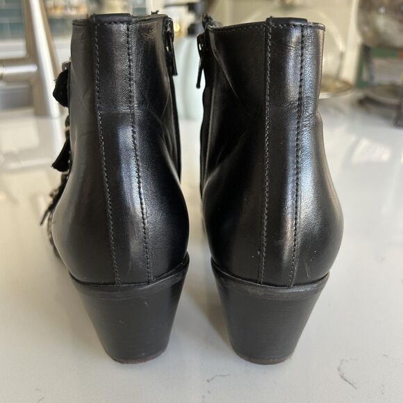 Pertini Boots Womens Sz 38 8 Leather Buckle Stud Ankle Western steampunk witchy - Picture 8 of 12